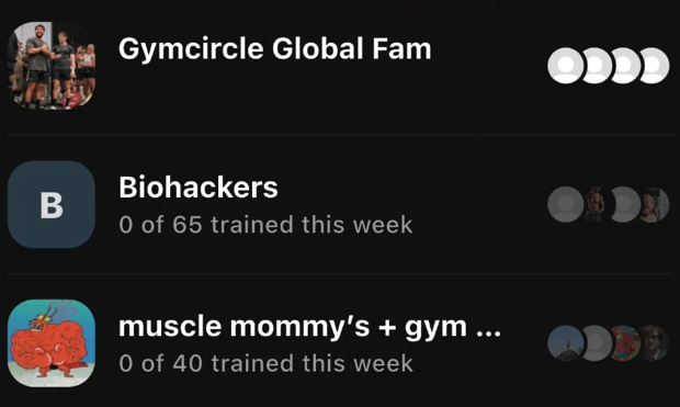 Your circles in GymCircle